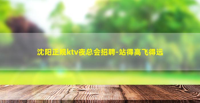 沈阳正规ktv夜总会招聘-站得高飞得远